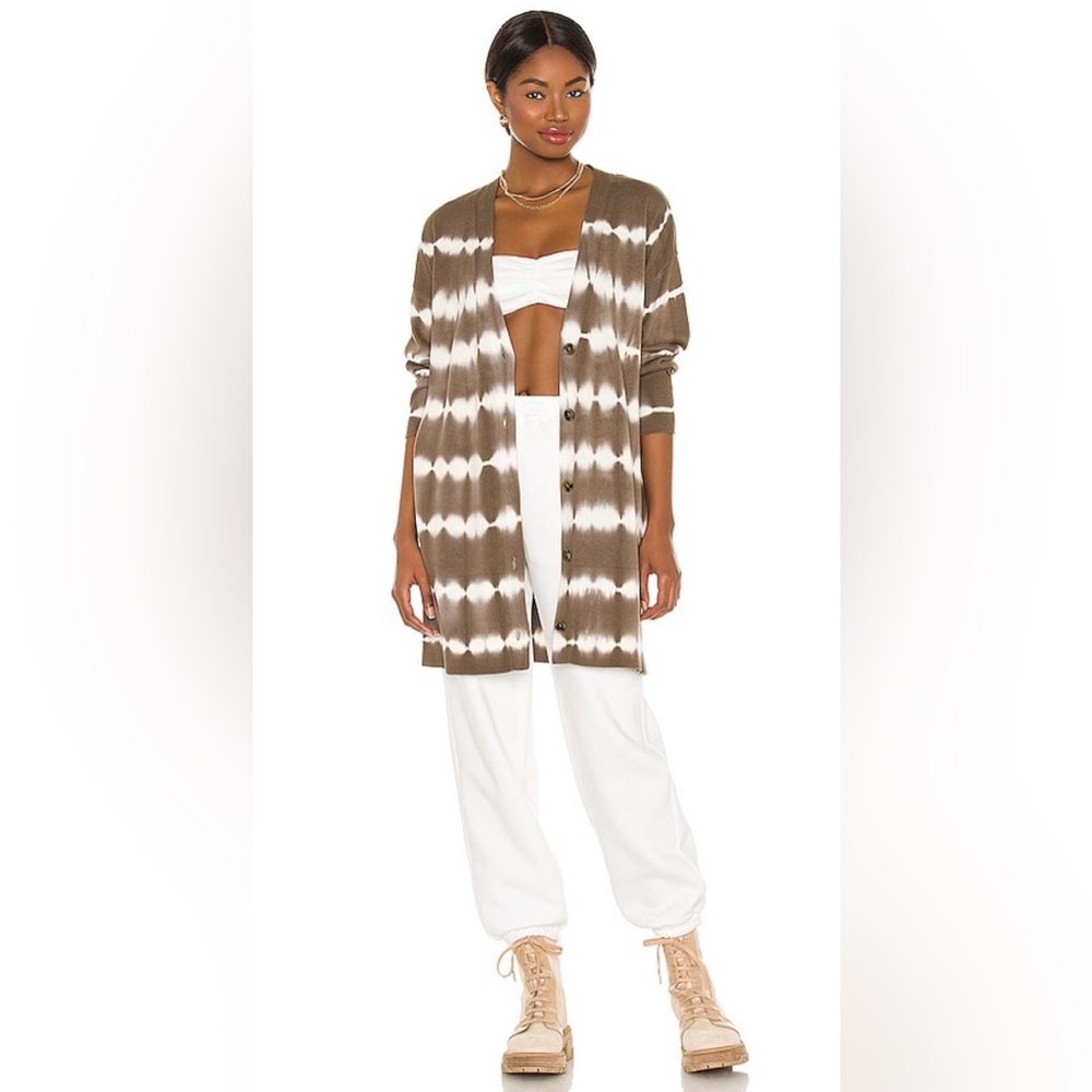 SANCTUARY Tie Dye Cardigan in Sage Green & White Tie Dye • SIZE S